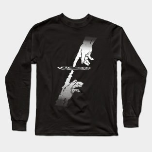 Touch of God Minimalist Touching Water by Tobe Fonseca Long Sleeve T-Shirt